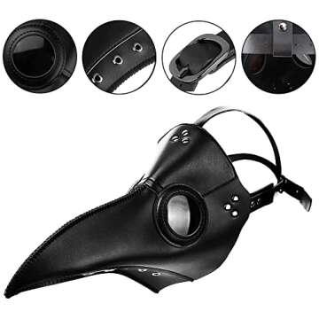 HAOSUN Plague Doctor Mask and Cloak Halloween Costumes for Men 3 in 1 Scary Masks for Adult