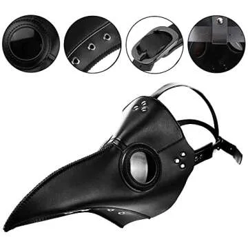 HAOSUN Plague Doctor Mask and Cloak Halloween Costumes for Men 3 in 1 Scary Masks for Adult