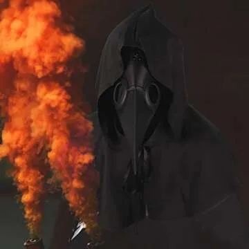 HAOSUN Plague Doctor Mask and Cloak Halloween Costumes for Men 3 in 1 Scary Masks for Adult