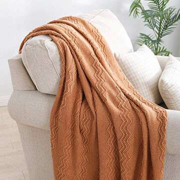 BOURINA Almond Throw Blanket 50x60 Luxurious Comfort
