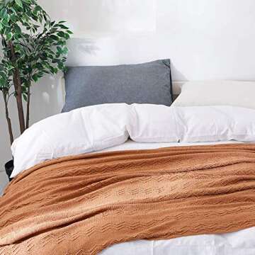 BOURINA Almond Throw Blanket 50x60 Luxurious Comfort