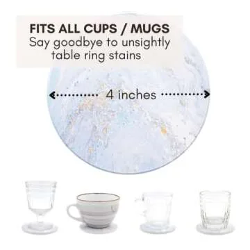 Abstract Marble Coasters with Holder Set of 6, Coffee Table Decor, Coasters for Drinks, Coasters for Coffee Table, Coaster Set, Marble Coasters, Drink Coasters, Stone Coasters for Drinks Absorbent