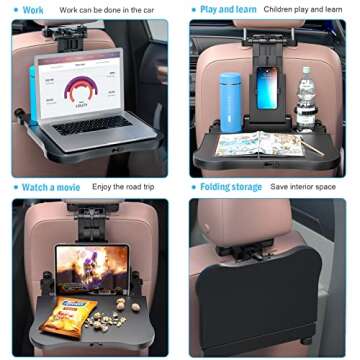 VRBFF Car Backseat Tray - Foldable Desk for Travel