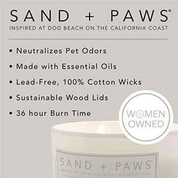 Sand + Paws Scented Candle Neutralizes Pet Odors