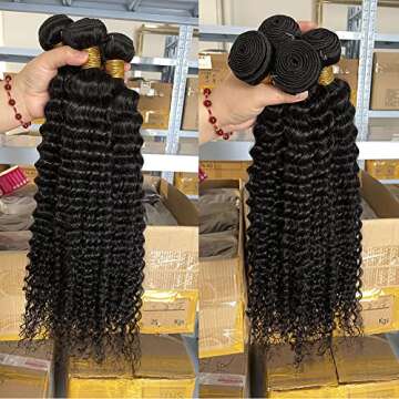 Deep Wave Human Hair Bundles Brazilian Virgin Hair 18 inch Deep Wave 1 Bundle 100% Unprocessed Natur...