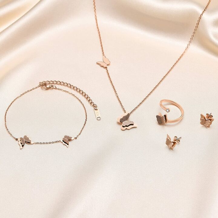 VNOX Women's Adjustable Butterfly Jewelry Set