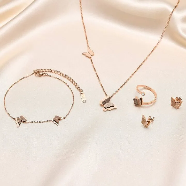 VNOX Women's Adjustable Butterfly Jewelry Set