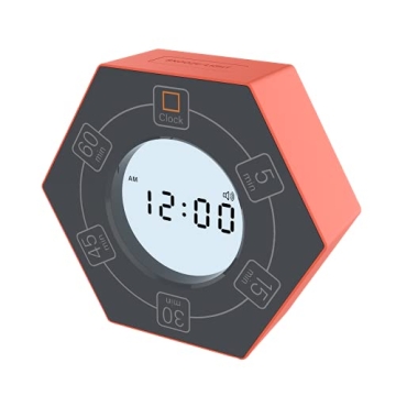 Hexagon Rotating Productivity Timer with Clock, Pomodoro Timer with 5,15, 30, 45, 60 Minute Presets,...