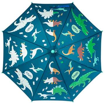Stephen Joseph Kids' Color Changing Wet Dry Umbrella for Rain - Dino 23" X28