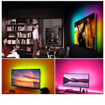 50FT Smart LED Strip Lights, Sync to Music with 40 Key Remote Controller，Lighting Strips with App Control LED Lights for Bedroom,Christmas Lights decration (Multi-Colored, 50FT)