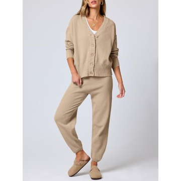 ANRABESS Women 2 Piece Cardigan Set for Cozy Fall Style