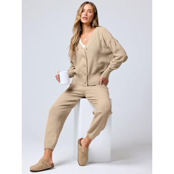 ANRABESS Women 2 Piece Cardigan Set for Cozy Fall Style