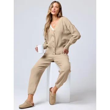 ANRABESS Women 2 Piece Cardigan Set for Cozy Fall Style