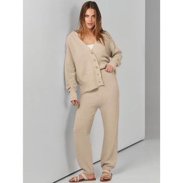 ANRABESS Women 2 Piece Cardigan Set for Cozy Fall Style