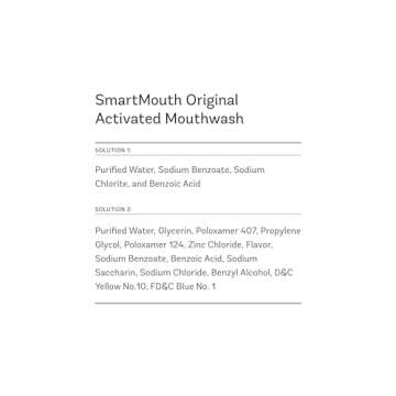 SmartMouth Original Activated Mouthwash - Adult Mouthwash for Fresh Breath - Oral Rinse for 24-Hour ...