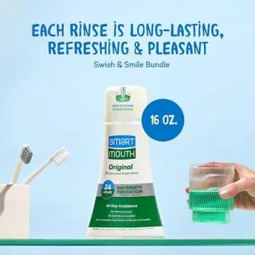 SmartMouth Mouthwash for Fresh Breath - 24 Hour Relief