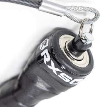 Rx Smart Gear Jump Rope - Black Ops Ergonomic Handles with Trans Black Cable Buff 3.4 8'0" | Jump Sm...