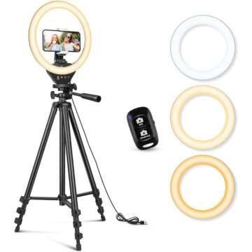 Sensyne 10'' Ring Light with Tripod & Phone Holder