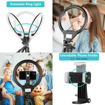 Sensyne 10'' Ring Light with Tripod & Phone Holder