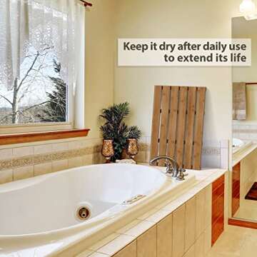 Bamboo Wooden Bath Mat - Luxury Non-Slip Waterproof Design