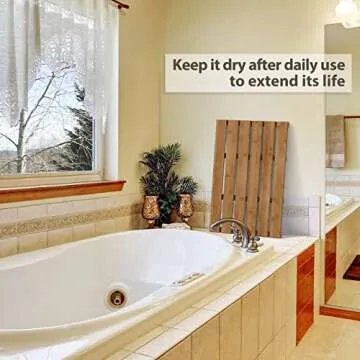Bamboo Wooden Bath Mat - Luxury Non-Slip Waterproof Design