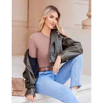 Ekouaer Stylish Long Sleeve Thermal Shirts for Women