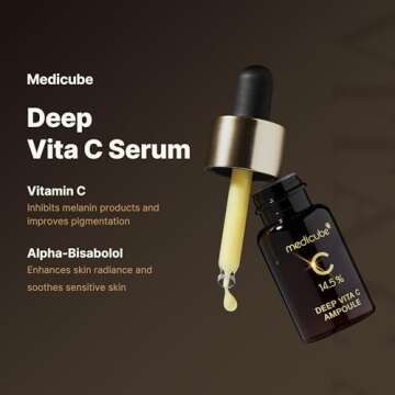 Medicube Deep Vita C Serum 2.0 || 14.5% Pure Vitamin C reduce the appearance of hyperpigmentation, dark spots, and blemishes | 16 self-tests complete | Korean skincare (10g * 3 bottles)