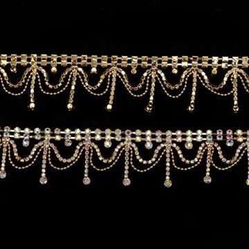 KAOYOO Rhinestone Tassel Chain for Creative Projects