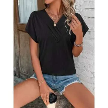 Bliwov Women's Summer V Neck Tops for Trendy Style