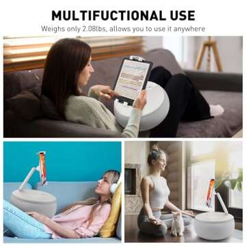 AboveTEK Tablet Pillow Stand Holder for Bed, Hands Free 360° Swivel Phone/iPad/Kindle Pillow Stand ...