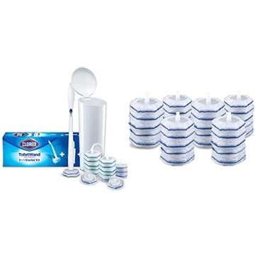 Clorox ToiletWand Disposable Toilet Cleaning System (ToiletWand, Storage Caddy and 16 Refill Heads) ...