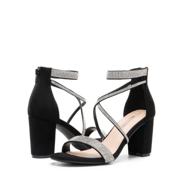 DREAM PAIRS Women's Chunk Low Heel Pump Sandals - Elegant Style