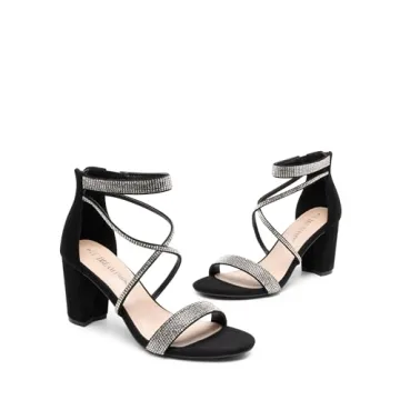 DREAM PAIRS Women's Chunk Low Heel Pump Sandals - Elegant Style