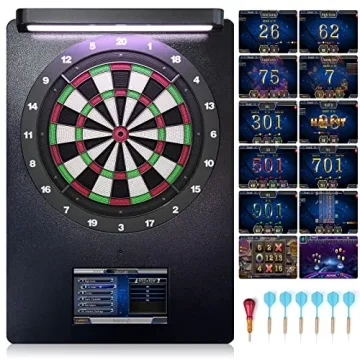 Willdarts Electronic Dart Board - Nylon Tough, 11.6" Touch Screen, Global Network, and Auto-Scoring