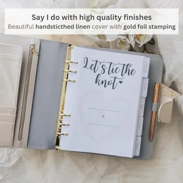 Linen Wedding Planning Book - Elegant Organizer for Couples