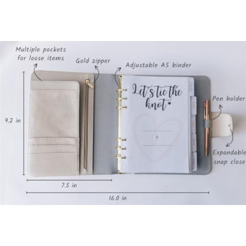Linen Wedding Planning Book - Elegant Organizer for Couples