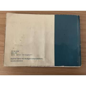 Mercedes 450 SL/SLC Owners Manual Reprint 1974-1976