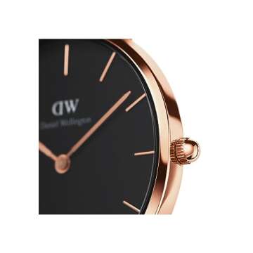 Daniel Wellington Petite Melrose 28mm Women's Watch, Stainless Steel (316L) Rose Gold Watch for Women