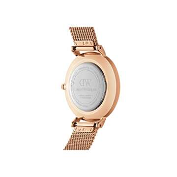 Daniel Wellington Petite Melrose 28mm Women's Watch, Stainless Steel (316L) Rose Gold Watch for Women