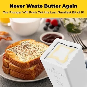 Mess-free Butter Spreader 2Pk Holds Twice the Butter for Corn Cobs, Bread, Waffles, Pancakes. Best Holder for all Butter Stick Sizes. Dishwasher Safe BPA-free Material W/Cap for Fresh Storage