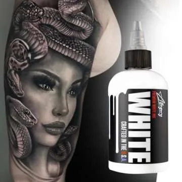 Allegory Tattoo Ink – White, Premium White Tattoo Ink, Perfect for Mixing, Shading and Highlighting, Smooth, Consistent Pigment, Vegan Friendly Tattoo Color, Organic Ink, Crafted in The USA, 2 oz