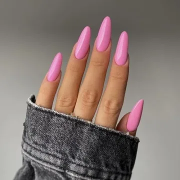 Glossy Pink Press On Nails for Women and Girls Daily Wear