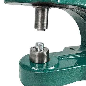 QWORK - Hand Press Heavy Duty Eyelet Grommet Machine Punch Tool Kit with 3 Dies and 1500 Pcs Silver Grommets