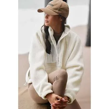 Women's 2025 Fashion Winter Coat Long Sleeve Lapel Button Up Faux Shearling Shaggy Oversized Shacket Jacket