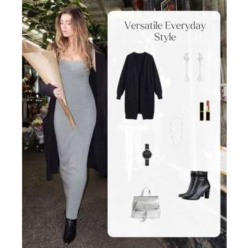 Popilush Shapewear Tank Dress Summer Maxi Dresses for Women Square Neck Lace Trim Going Out Vacation Dress Built-in Bra Pink