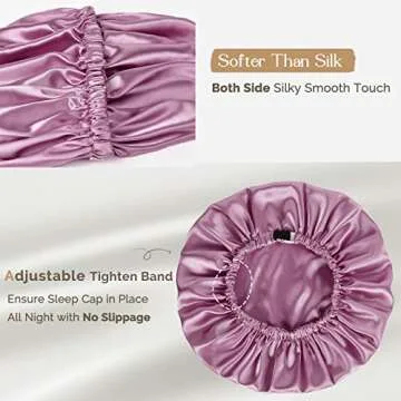 YANIBEST Adjustable Satin Hair Bonnet for Sleeping