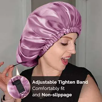 YANIBEST Adjustable Satin Hair Bonnet for Sleeping
