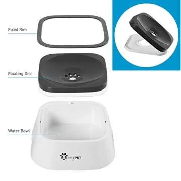 AnyPet No-Spill Dog Water Bowl, Anti-Splash Pet Slow Drinking Water Feeder, Spill Proof Travel Bowls...