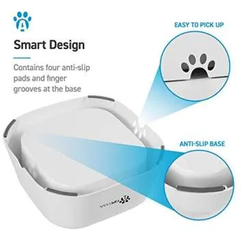 AnyPet No-Spill Dog Water Bowl, Anti-Splash Pet Slow Drinking Water Feeder, Spill Proof Travel Bowls for Large Medium Small Dogs and Cats