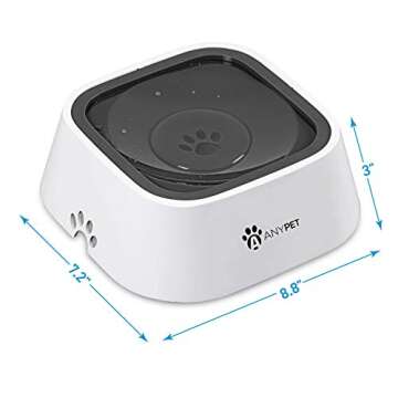 AnyPet No-Spill Dog Water Bowl, Anti-Splash Pet Slow Drinking Water Feeder, Spill Proof Travel Bowls for Large Medium Small Dogs and Cats